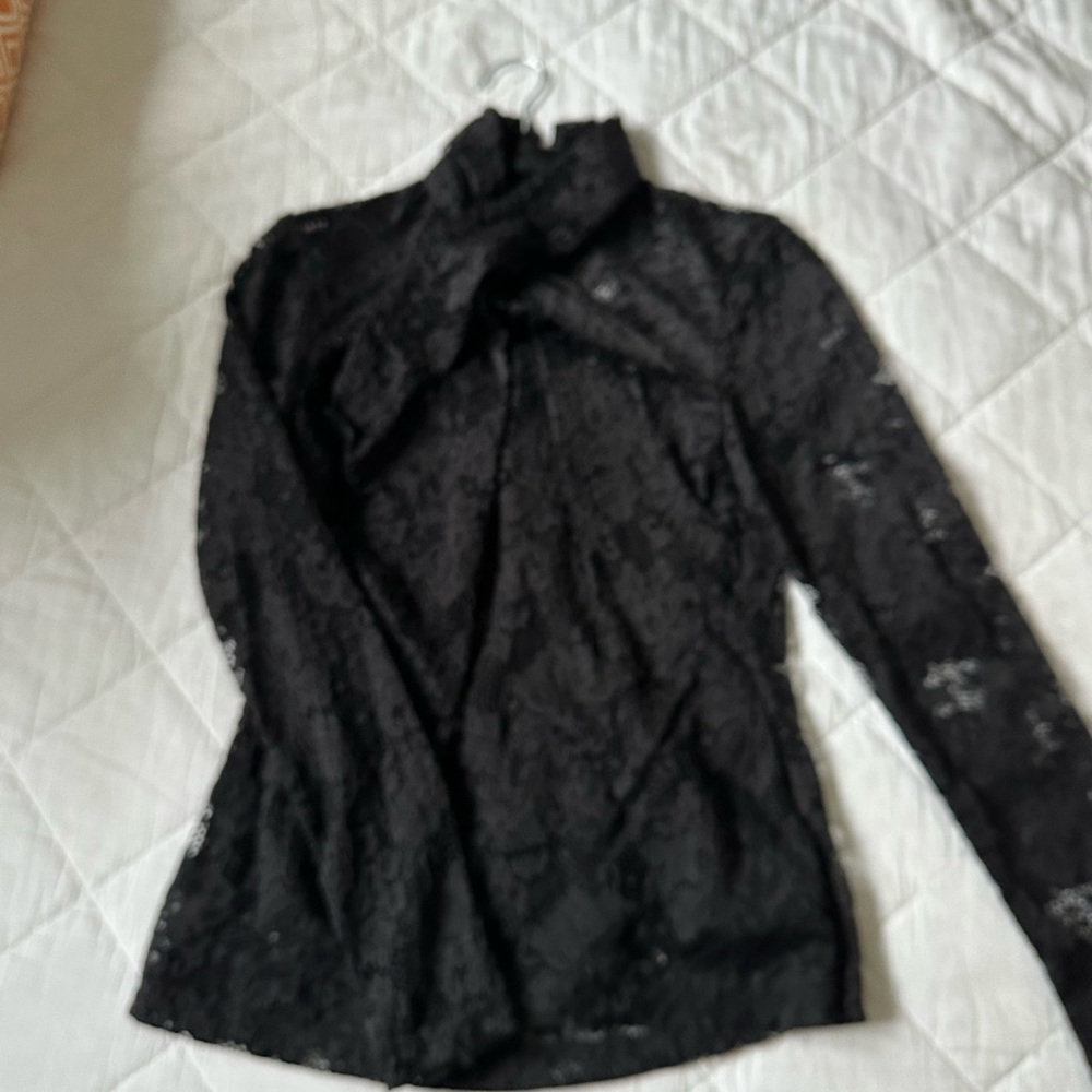 Bebe Black Lace Detail Top